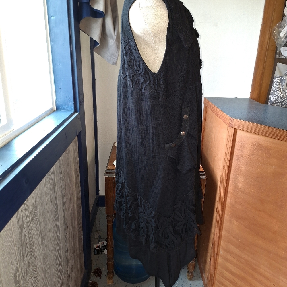 Pretty Angel Sleeveless Boho Lace Snap Dress, Size Medium RN#109796 - Picture 6 of 13